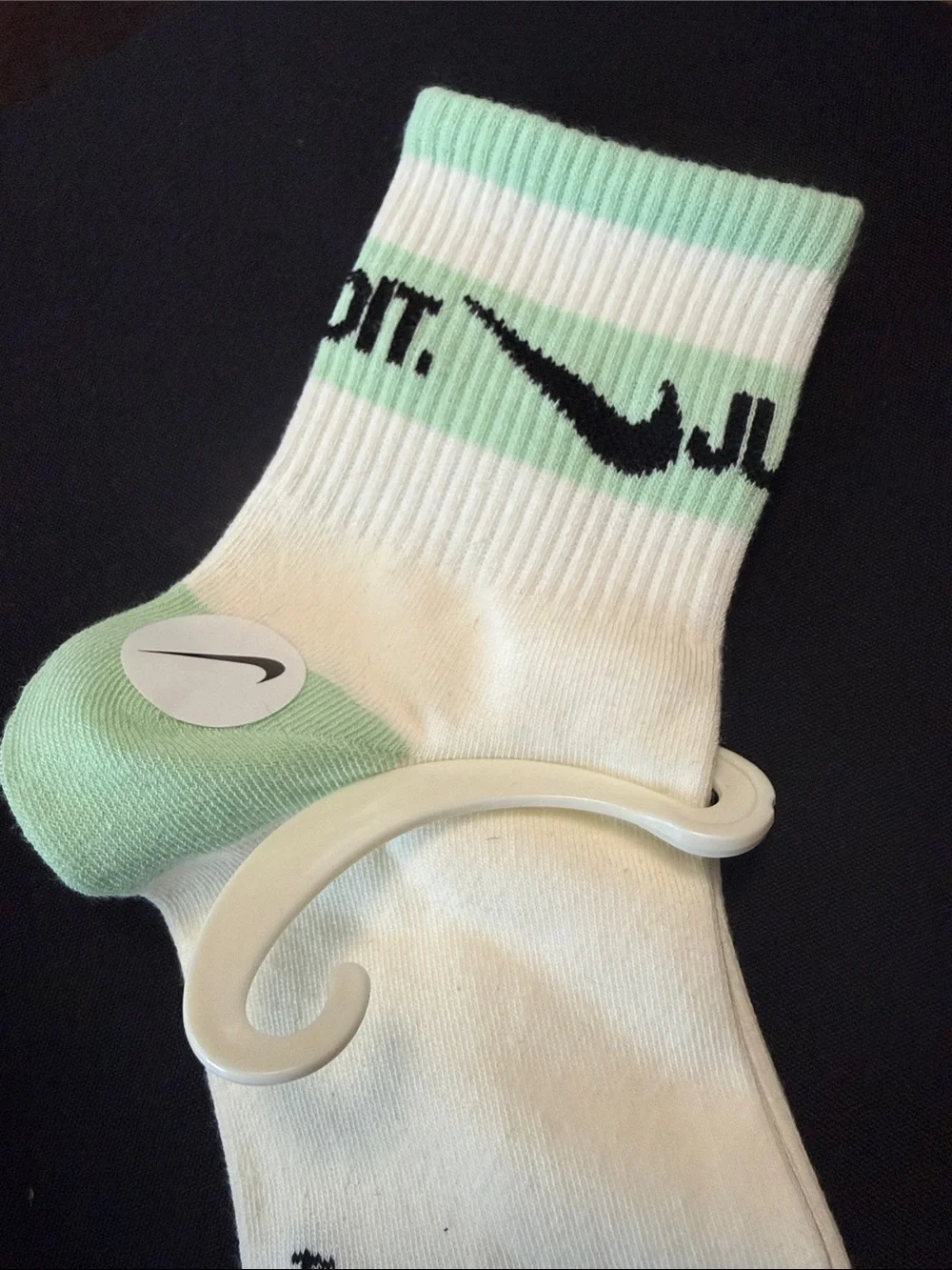 Nike Mint & White Striped Crew Socks